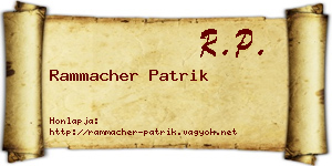 Rammacher Patrik névjegykártya